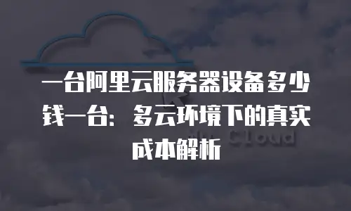 一台阿里云服务器设备多少钱一台：多云环境下的真实成本解析