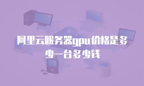 阿里云服务器gpu价格是多少一台多少钱