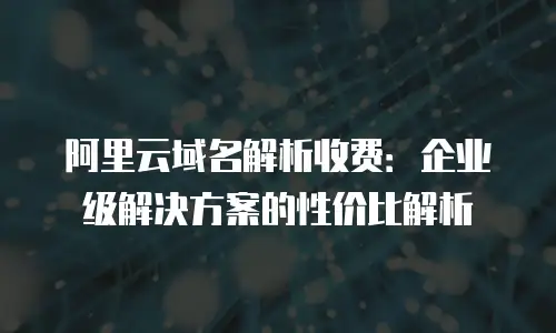 阿里云域名解析收费：企业级解决方案的性价比解析