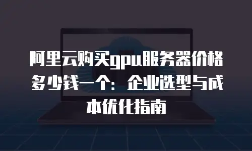 阿里云购买gpu服务器价格多少钱一个：企业选型与成本优化指南