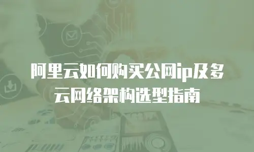 阿里云如何购买公网ip及多云网络架构选型指南