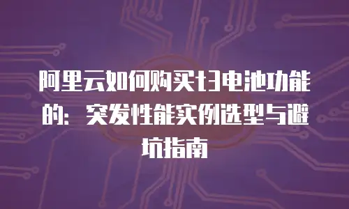 阿里云如何购买t3电池功能的：突发性能实例选型与避坑指南