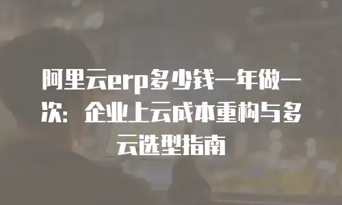 阿里云erp多少钱一年做一次：企业上云成本重构与多云选型指南