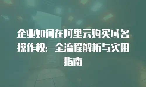 企业如何在阿里云购买域名操作权：全流程解析与实用指南