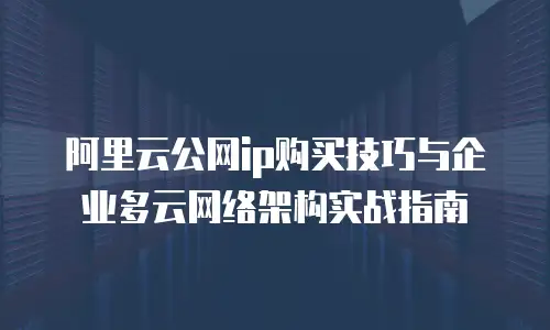 阿里云公网ip购买技巧与企业多云网络架构实战指南