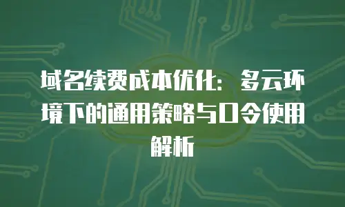 域名续费成本优化：多云环境下的通用策略与口令使用解析