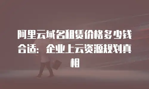 阿里云域名租赁价格多少钱合适：企业上云资源规划真相