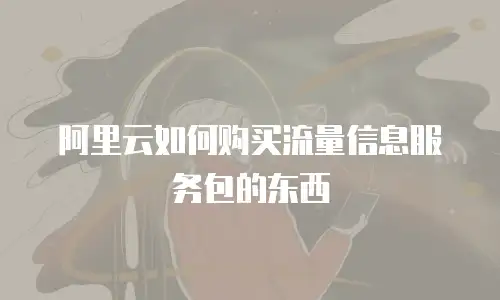 阿里云如何购买流量信息服务包的东西