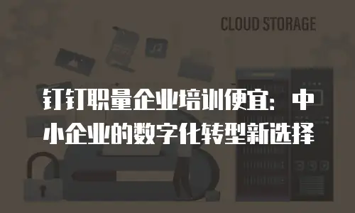 钉钉职量企业培训便宜：中小企业的数字化转型新选择