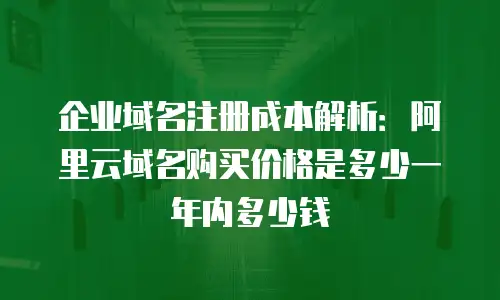 企业域名注册成本解析：阿里云域名购买价格是多少一年内多少钱