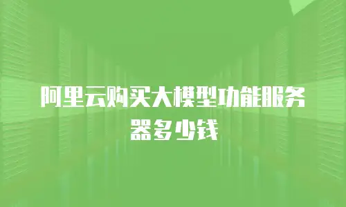 阿里云购买大模型功能服务器多少钱