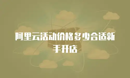 阿里云活动价格多少合适新手开店