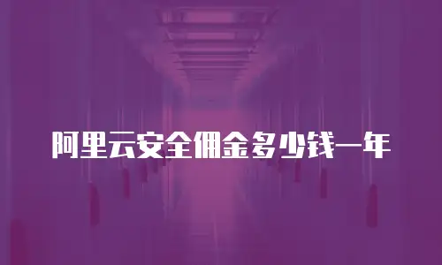 阿里云安全佣金多少钱一年