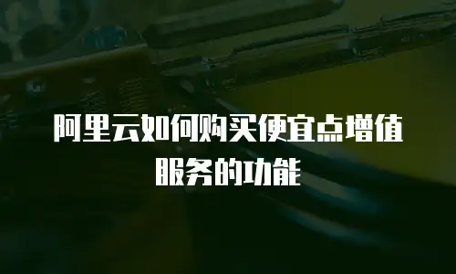 阿里云如何购买便宜点增值服务的功能