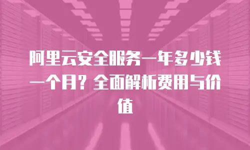 阿里云安全服务一年多少钱一个月？全面解析费用与价值