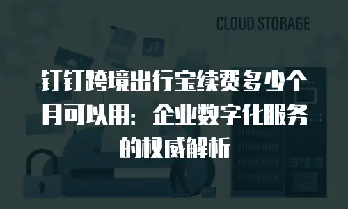 钉钉跨境出行宝续费多少个月可以用：企业数字化服务的权威解析