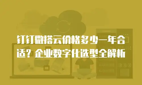 钉钉微搭云价格多少一年合适？企业数字化选型全解析