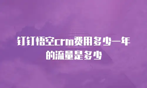 钉钉悟空crm费用多少一年的流量是多少