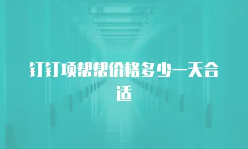 钉钉项帮帮价格多少一天合适