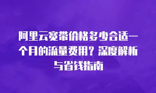 阿里云宽带价格多少合适一个月的流量费用？深度解析与省钱指南
