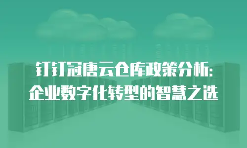 钉钉冠唐云仓库政策分析：企业数字化转型的智慧之选