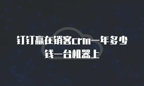 钉钉赢在销客crm一年多少钱一台机器上