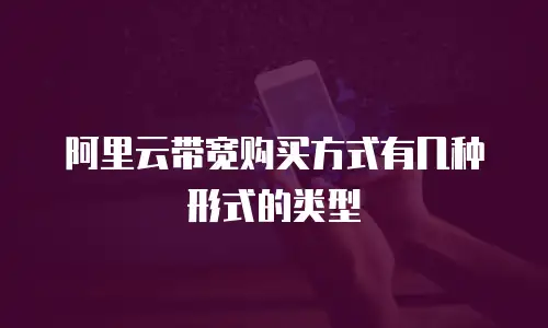 阿里云带宽购买方式有几种形式的类型
