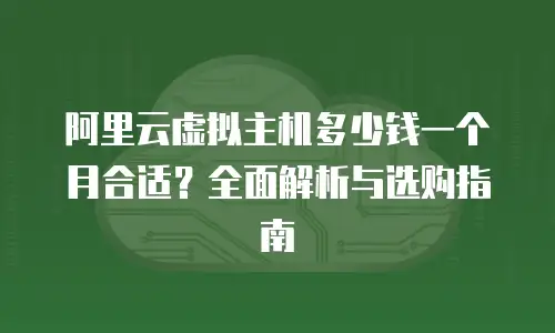阿里云虚拟主机多少钱一个月合适？全面解析与选购指南