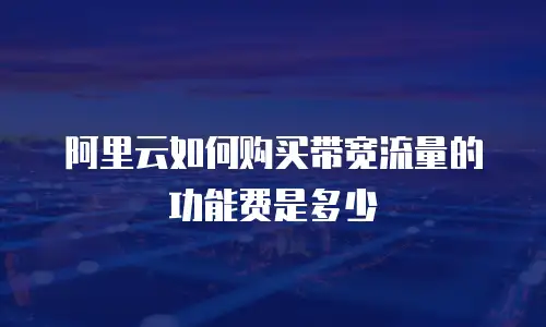 阿里云如何购买带宽流量的功能费是多少