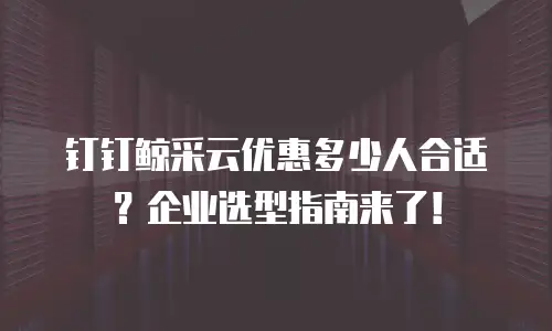 钉钉鲸采云优惠多少人合适？企业选型指南来了！