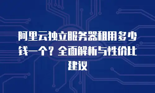 阿里云独立服务器租用多少钱一个？全面解析与性价比建议