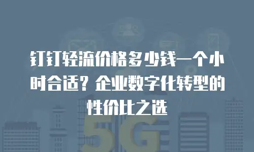 钉钉轻流价格多少钱一个小时合适？企业数字化转型的性价比之选
