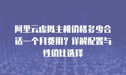 阿里云虚拟主机价格多少合适一个月费用？详解配置与性价比选择