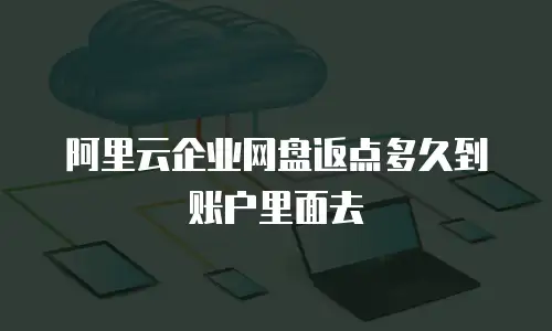 阿里云企业网盘返点多久到账户里面去