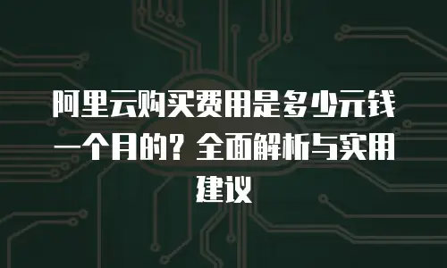 阿里云购买费用是多少元钱一个月的？全面解析与实用建议