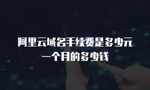 阿里云域名手续费是多少元一个月的多少钱