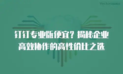 钉钉专业版便宜？揭秘企业高效协作的高性价比之选