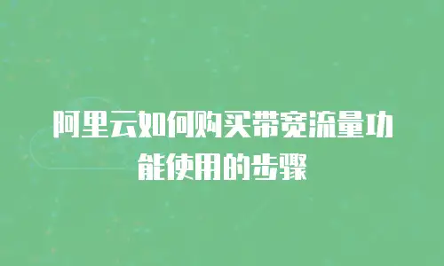 阿里云如何购买带宽流量功能使用的步骤