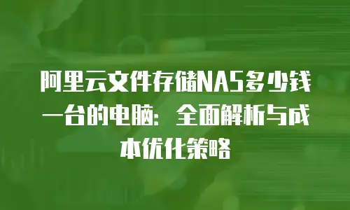 阿里云文件存储NAS多少钱一台的电脑：全面解析与成本优化策略