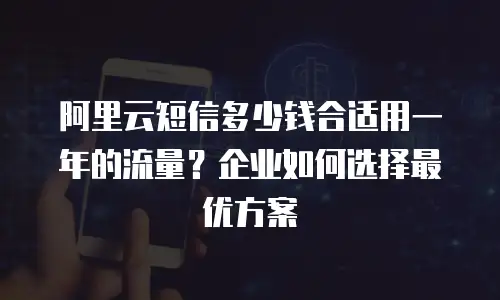 阿里云短信多少钱合适用一年的流量？企业如何选择最优方案