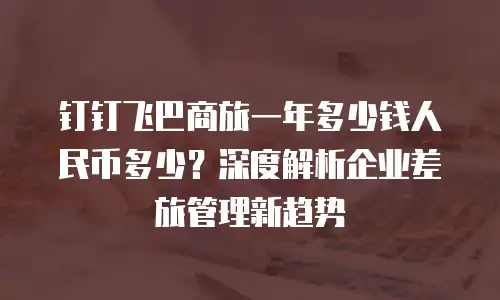 钉钉飞巴商旅一年多少钱人民币多少？深度解析企业差旅管理新趋势