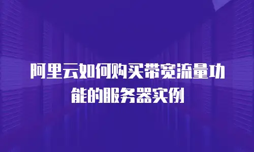 阿里云如何购买带宽流量功能的服务器实例