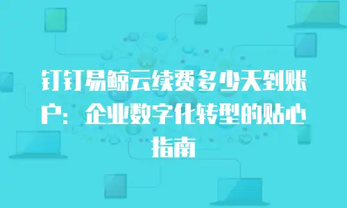 钉钉易鲸云续费多少天到账户：企业数字化转型的贴心指南
