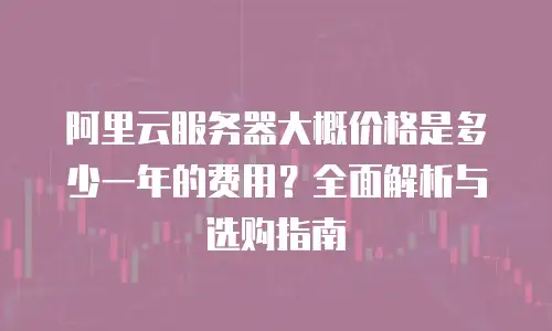 阿里云服务器大概价格是多少一年的费用？全面解析与选购指南