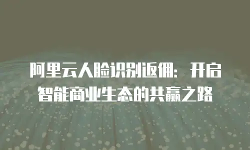 阿里云人脸识别返佣：开启智能商业生态的共赢之路