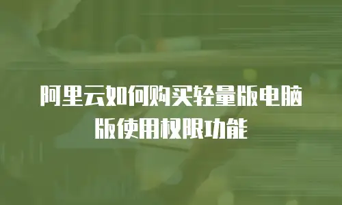 阿里云如何购买轻量版电脑版使用权限功能