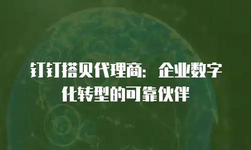 钉钉搭贝代理商：企业数字化转型的可靠伙伴