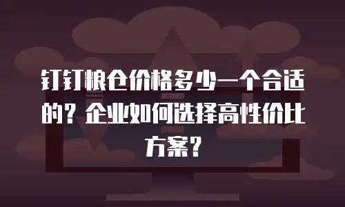 钉钉粮仓价格多少一个合适的？企业如何选择高性价比方案？