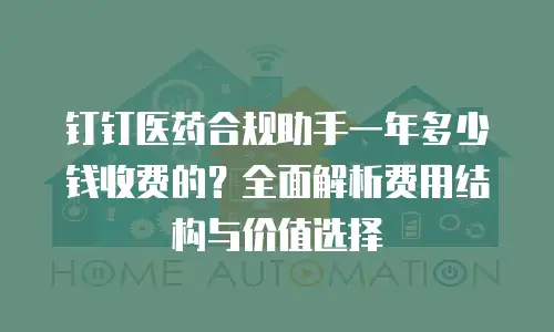 钉钉医药合规助手一年多少钱收费的？全面解析费用结构与价值选择