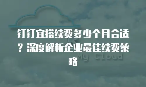 钉钉宜搭续费多少个月合适？深度解析企业最佳续费策略